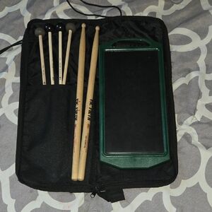 Drum Practice Pad with Sticks and Mallets